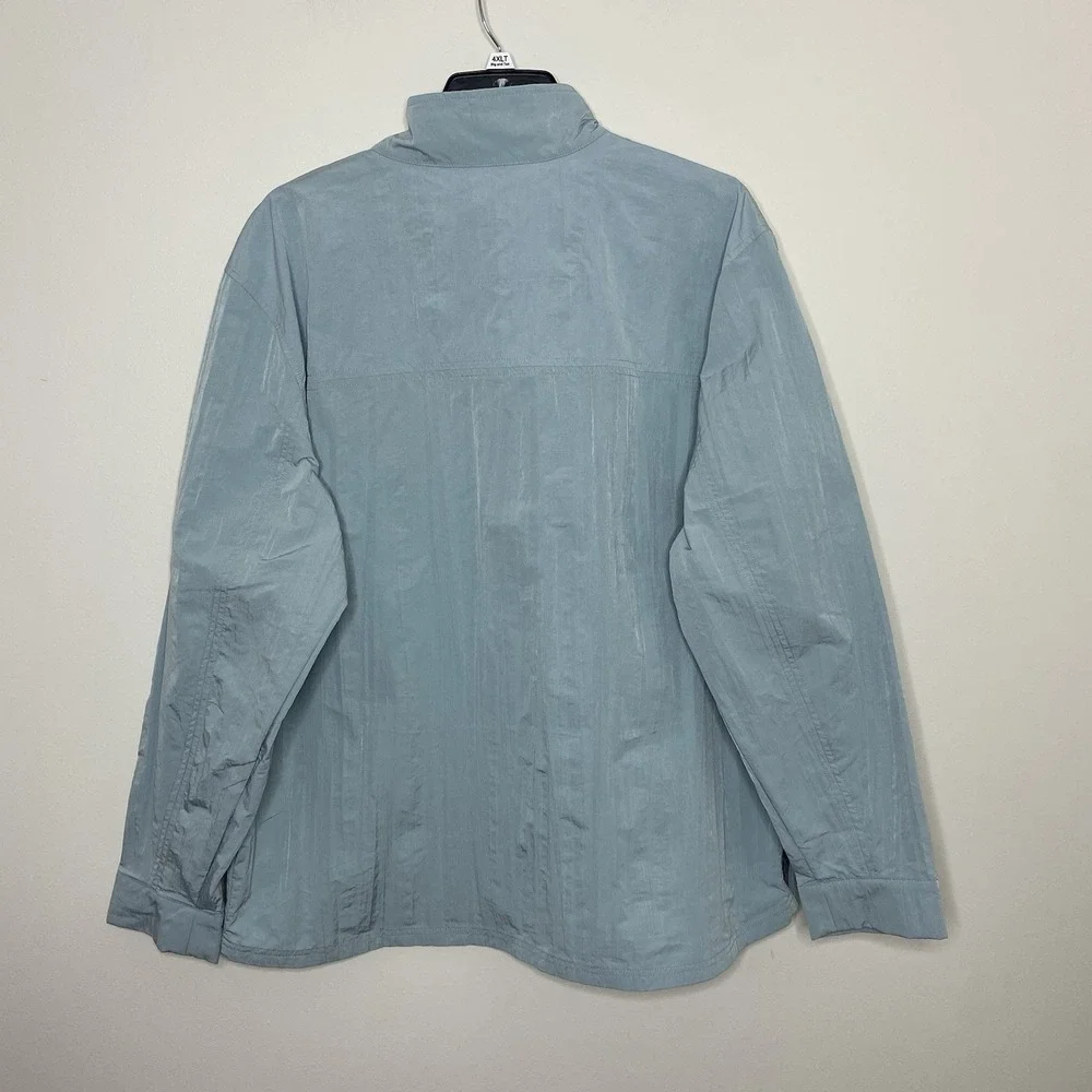 Kenneth Cole Techni-Cole Mens XXL Blue Quarter Zip Windbreaker Anorak Jacket